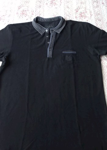 Siyah Pamuklu Erkek Polo Tişört - Görsel 4