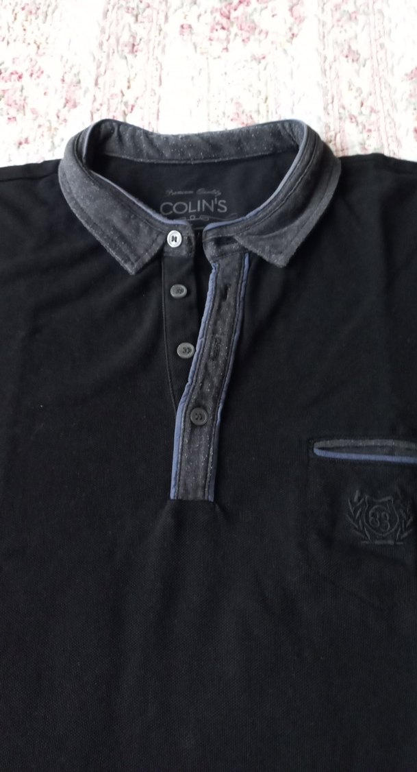 Siyah Pamuklu Erkek Polo Tişört - Görsel 3