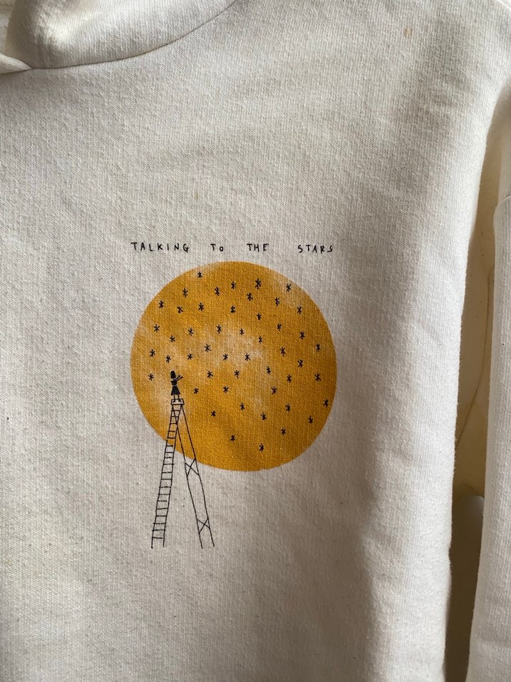 Beyaz Baskılı Kadın Sweatshirt - Görsel 2