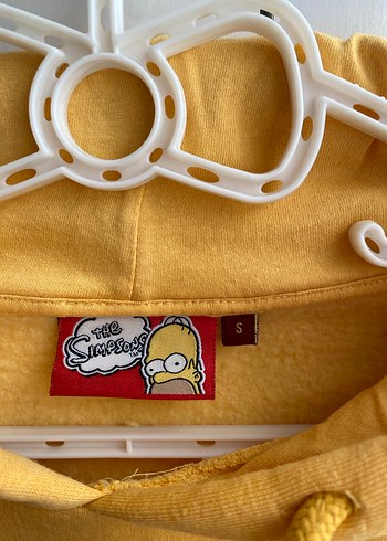 Sarı Kapüşonlu Simpsons Baskılı Sweatshirt - Görsel 4