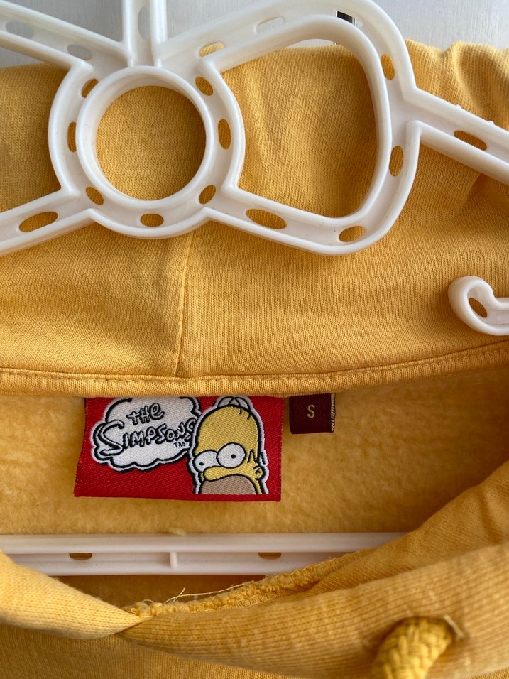 Sarı Kapüşonlu Simpsons Baskılı Sweatshirt - Görsel 4