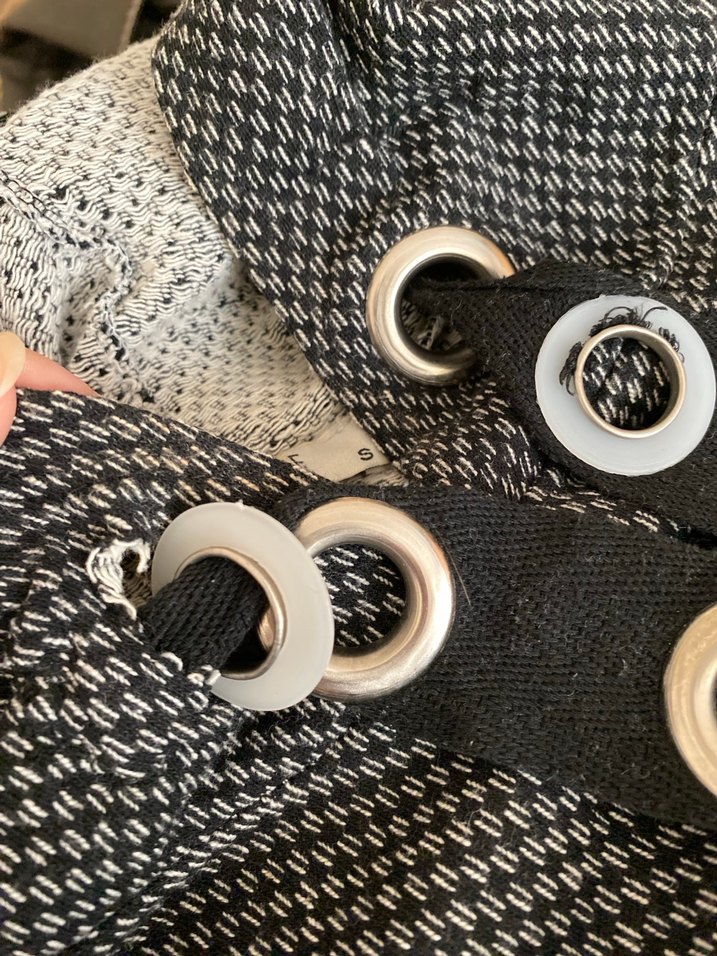 Düğmeli Kapüşonlu Gri Kadın Sweatshirt - Görsel 4