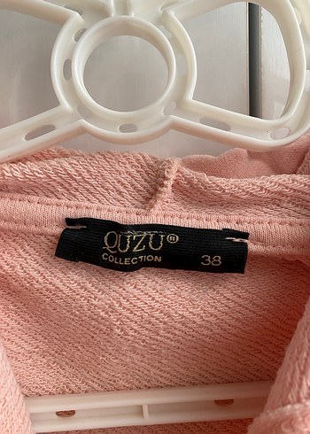Nakış Gül Detaylı Pembe Kapüşonlu Sweatshirt - Görsel 4