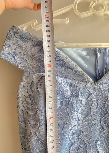 Dantel Detaylı Kayık Yaka Abiye Elbise - Görsel 8