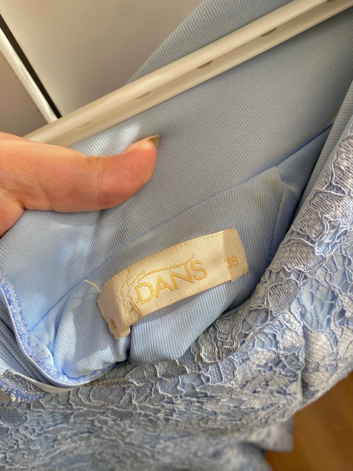 Dantel Detaylı Kayık Yaka Abiye Elbise - Görsel 5