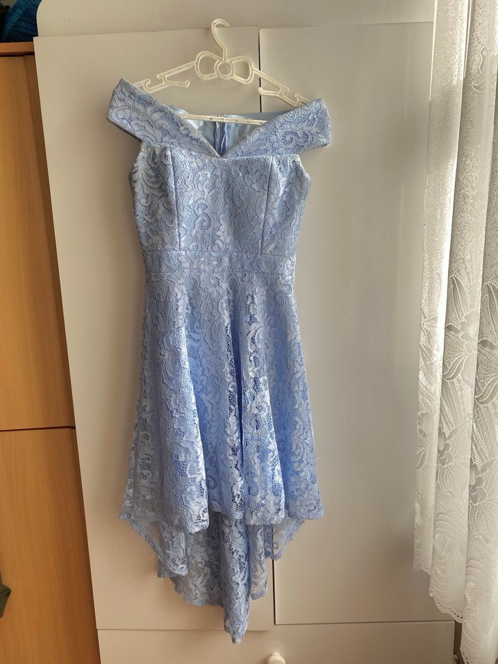 Dantel Detaylı Kayık Yaka Abiye Elbise - Görsel 2