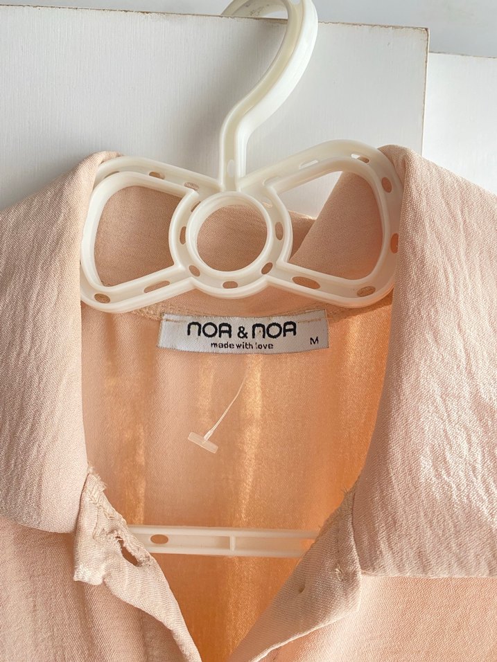 Bej Kemerli Kolsuz Uzun Keten Elbise - Görsel 3