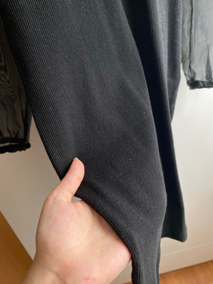 Siyah Uzun Kollu Midi Elbise - Görsel 3