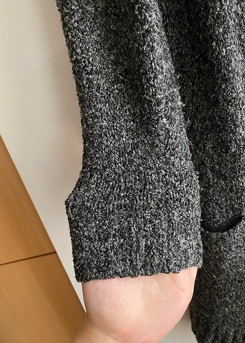 Gri Midi Triko Hırka - Görsel 2