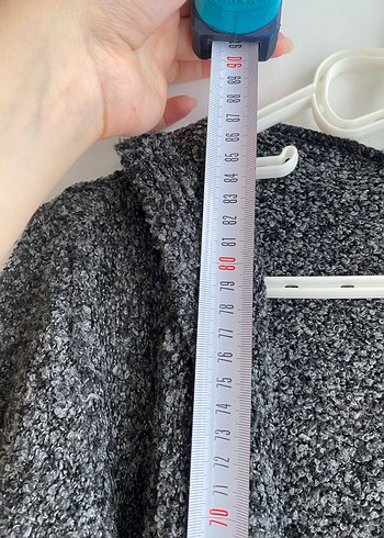 Gri Midi Triko Hırka - Görsel 5