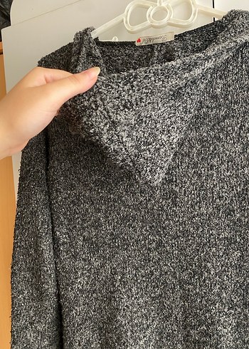 Gri Midi Triko Hırka - Görsel 6