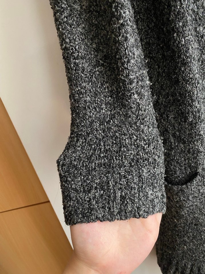 Gri Midi Triko Hırka - Görsel 2