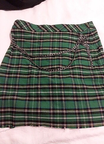 Zara ekoseli mini etek 