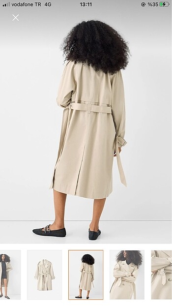 m Beden camel Renk Bershka Pamuklu Trençkoat
