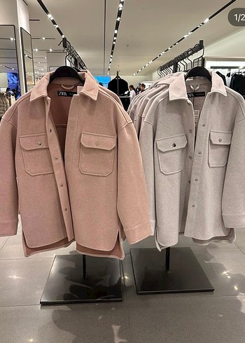 Zara Gri Kaşe Ceket - Görsel 2