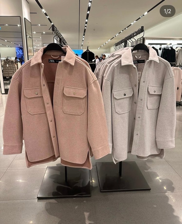 Zara Gri Kaşe Ceket - Görsel 2