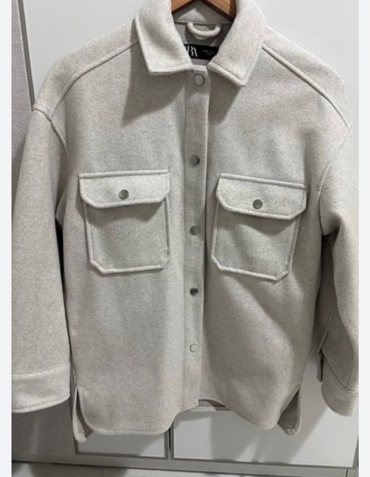 Zara Gri Kaşe Ceket - Görsel 3