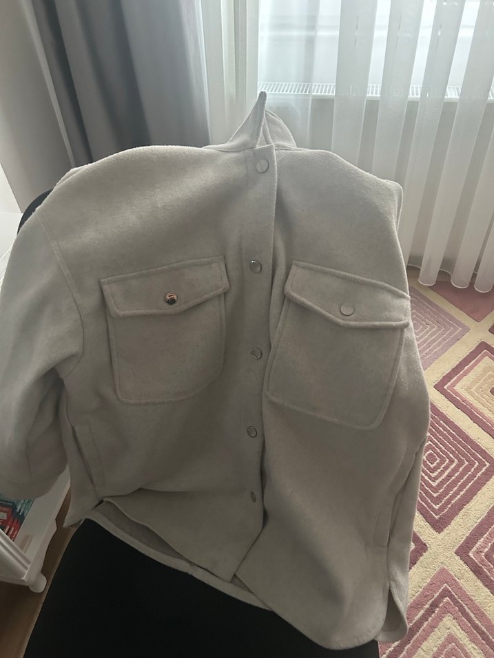 Zara Gri Kaşe Ceket - Görsel 4