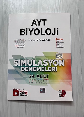 3D AYT Biyoloji Simülasyon Denemeleri 24'lü (Branş Denemesi)