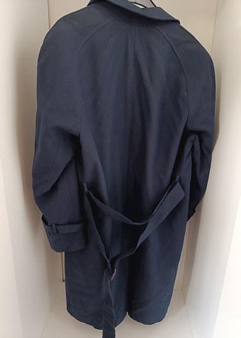 Düğmeli Lacivert Süet Midi Erkek Kaban - Görsel 2