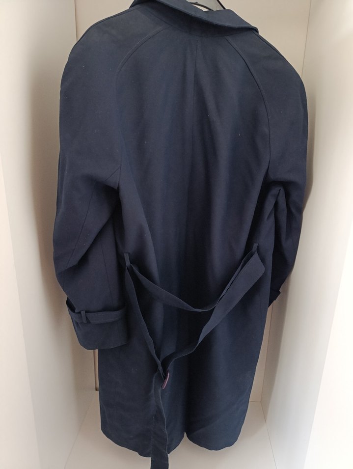 Düğmeli Lacivert Süet Midi Erkek Kaban - Görsel 2