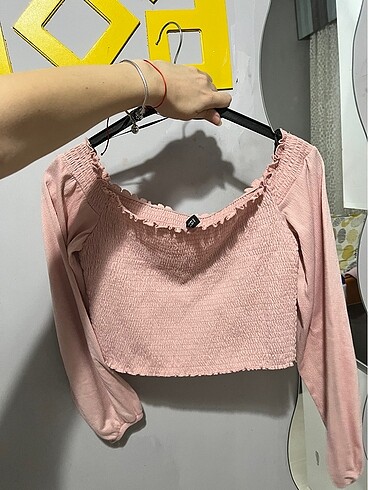 H&M Kadın omuzdan pembe üst