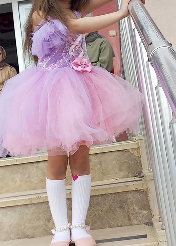 4 Yaş Beden Pano Kids Patiska Nostalji Rapunzel Kısa Elbise