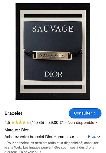 Dior Sauvage bileklik unisex