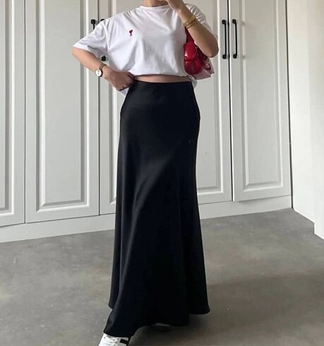 Zara muadili saten maxi etek