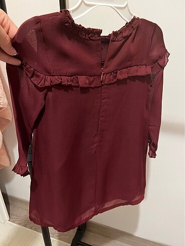 24-36 Ay Beden bordo Renk Koton Kids elbise