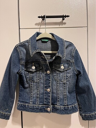 Kız çocuk jean kot ceket Benetton