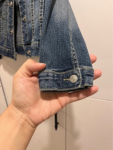 24-36 Ay Beden mavi Renk Kız çocuk jean kot ceket Benetton
