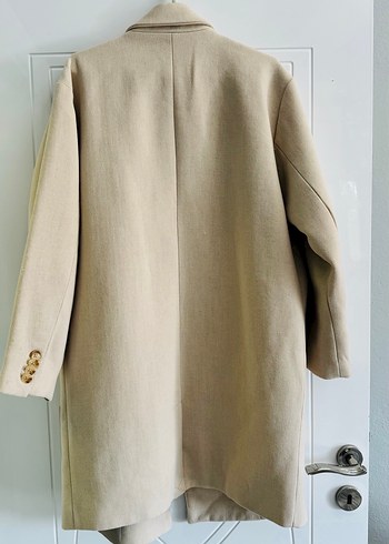 Pull&Bear Bej Midi Kadın Kaban - Görsel 4