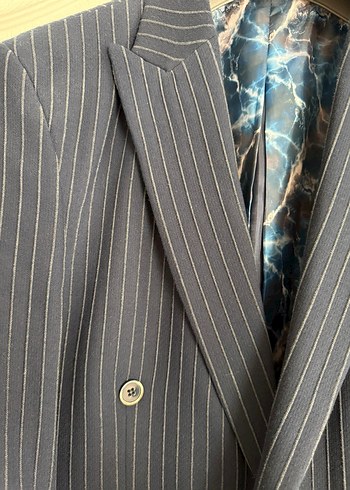 Paulmark Lacivert Çizgili Erkek Takım Elbise - Görsel 2