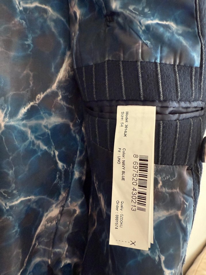 Paulmark Lacivert Çizgili Erkek Takım Elbise - Görsel 4