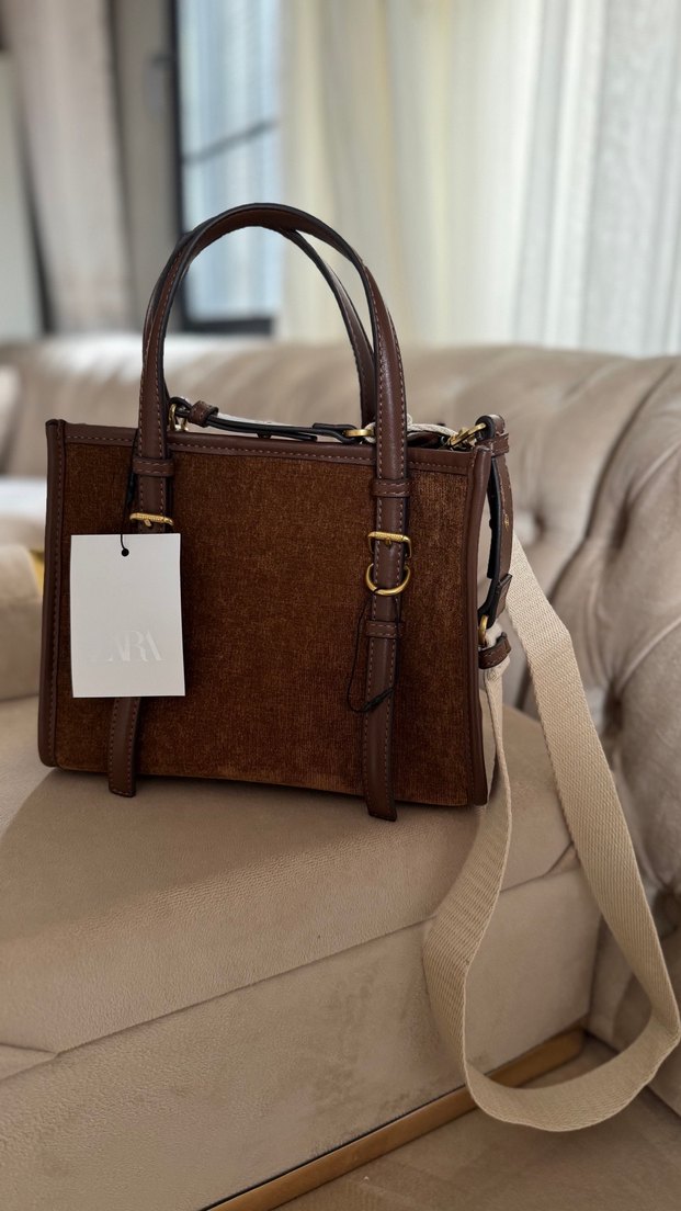 Zara mini tote çanta - Görsel 3