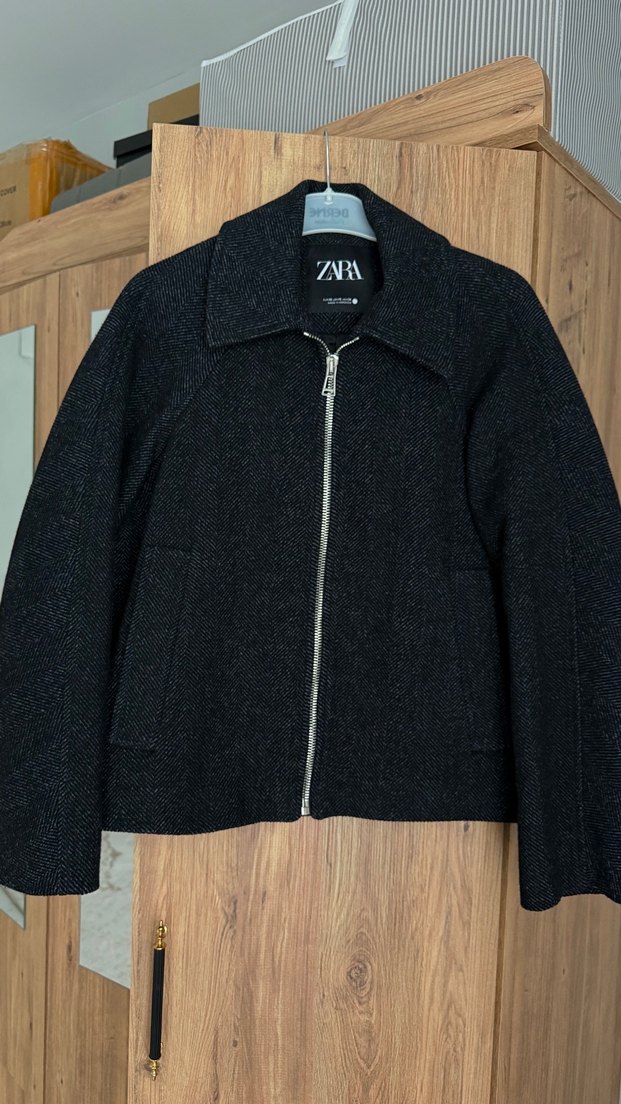 Zara yün karışımlı kaban - Görsel 2