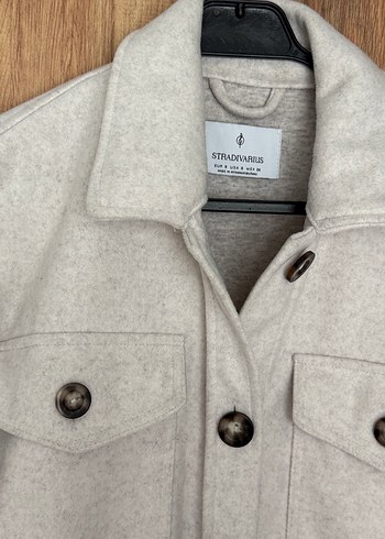 Düğmeli Bej Yün Midi Kadın Kaban - Görsel 3