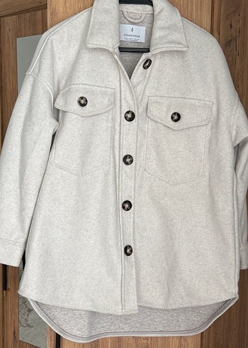 Düğmeli Bej Yün Midi Kadın Kaban - Görsel 2