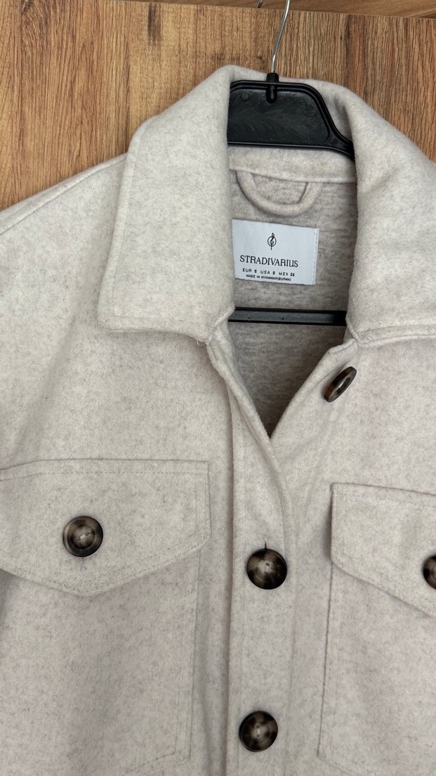 Düğmeli Bej Yün Midi Kadın Kaban - Görsel 3