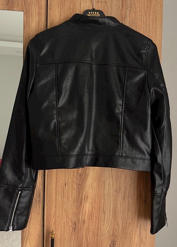 H&M Kadın Deri Biker Ceket - Görsel 3