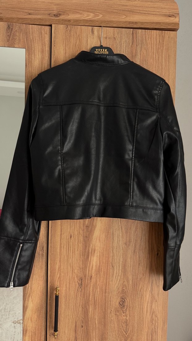 H&M Kadın Deri Biker Ceket - Görsel 3