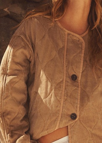 Zara yıkanmış görünümlü kapitone ceket