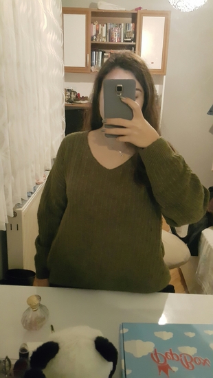 angora yün haki renk kazak
