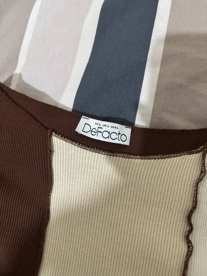 Kahverengi Uzun Kollu Pamuklu genc kiz ust 1 kez giyildi - Görsel 2