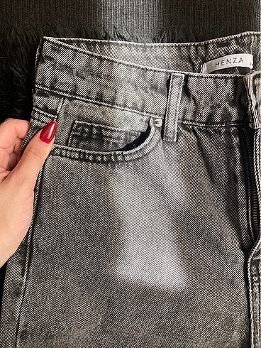 28 Beden Antrasit Mom Jean