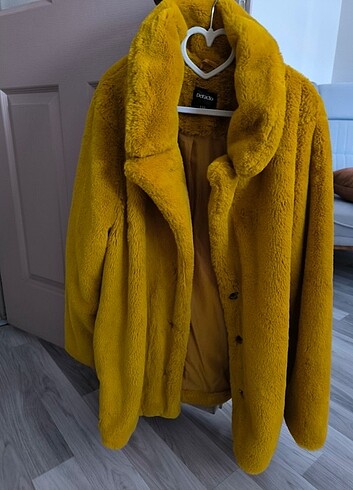 xxl Beden sarı Renk Sarı Peluş Mont