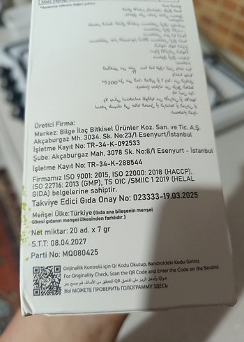  Beden Matcha Quattro 7 Bitki Çayı 20'li Paket