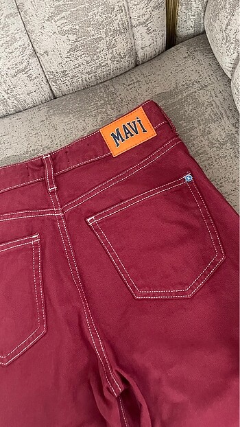 34 Beden bordo Renk Mavi jeans kot pantolon