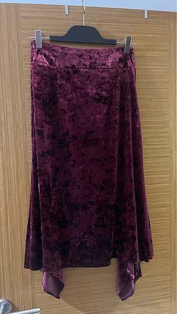 xs Beden bordo Renk Kadife etek